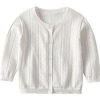 Spring and Autumn Newborn Baby Girl Pure Cotton Sweater Cardigan Hollow Knitted Thin Jacket