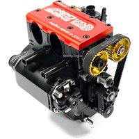 7.5CC Four-Stroke Engine Model Inline Twin-Cylinder Gas Version Working Engine Model Assembly Metal Toy Kit DIY Gift