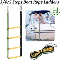 Boat Rope Ladder Heavy Duty Foldable Marine Ladder Portable Nylon Boarding Ladder for Inflatable Boat Pontoon Kayak Yacht