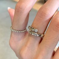 silver 925 diamond studded glossy rings for women punk style light luxury vintage High quality fashion trend ring jewelry