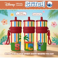1pc 25oz Disney Stitch Stainless Steel Tumbler Insulated Travel Mug with Straw Hanging Rope Portable Cup for Outdoor & Office