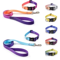 Nylon Adjustable Dog Collar Leash Lead Pet Cat Dog Collar Traction Leash Suitable for Small Large Dogs Bulldog Pugs Beagle