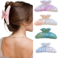 New Starfish Hair Claw Clip Ocean Beach Crystal Rhinestone Shark Clip Hairpin Hair Clamps Grab Elegant Women Hair Accessories