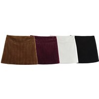 Willshela Women Fashion Solid Side Zipper A-Line Mini Skirt Vintage High Waist Female Chic Lady Skirts