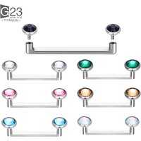 ASTM F136 Titanium Implant Grade Microdermal Piercing Plane Anchor Nail 14G Internal Thread Long Buried Nail CZ Body Jewellery