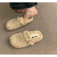 Fur Boston Clogs for Women Winter Fashion Cork Insole Warm Plush Slippers Shoes with Arch Support Cozy Home Furry Suede Mules