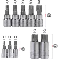 Ratchet Socket Set Professional 10-Piece XZN 12-Point Square Drive, Tamper-Proof Design with Storage Case Automotive Tool Kit