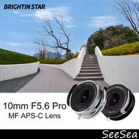 Brightin Star 10mm F5.6 Pro APS-C Fisheye 175° Ultra-Wide Manual Focus Lens for Fuji XF Sony E Nikon Z Canon EOS R M43 A7C XT50