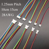 10Pairs Mini Micro JST 1.25 Connector Pitch 1.25mm 2/3/4/5/6Pin Male Female Plug Connector with Cables Wire Length 10CM 15CM