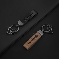 Leather Car Key Chain Anti-Lost For Mercedes Benz A C E S G Class GLC CLE CLA GLB GLS W177 Key Ring Pendant Lanyard Accessories