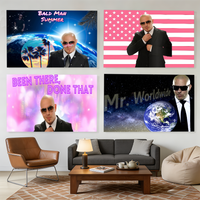 Funny Singer Pitbull Mr Worldwide Meme flag Decorative Banners Suitable For Outdoor Camping Family Parties And Garden Walls Gift