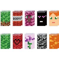 10Pcs Minecrafts Pocket Notebook 10*6cm Weekly Planner Notepads with Lined Pages Spiral Notebook Mini Memo School Supplies Gift