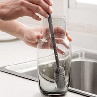 Silicone Cup Brush Cup Scrubber Glass Cleaner Kitchen Cleaning Tool Long Handle Drink Wineglass Bottle Glass Cup Cleaning Brush
