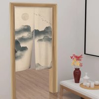 VIKAMA Japanese Mountain Retreat Izakaya Linen Semi-Curtain - Kitchen Entrance Bedroom Living Room Privacy Home Decor