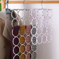 12/28 hole Circular Scarf Hanger Foldable Rattan Weave Rack Tie Belt Shawl Wardrobe Storage Organizer Holder