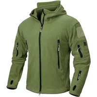 Winter Hunting Fleece Jacket Men Warm Polar Outdoor Hoodie Jacket Multi-Pocket Casual Full Zip Sport Hiking Coat