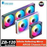 JONSBO ZB-120/240/360 PC Case Fan 120mm 5V ARGB Conjoined Structure Cold Exhaust Fan Kits Forward/Reverse