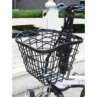 Large Capacity Bike Basket Front Mounted Vegetable Buying Pet Sitting Bicycle Universal Basket Commuting Metal Material
