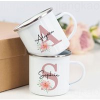 Personalized Mug Initial with Name Cup Custom Coffee Hot Chocolate Mugs Bridesmaid gift wedding birthday christmas Gifts for Her