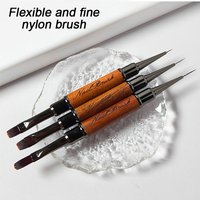 New 1pcs Double-end Nail Pen Nail Gradient Brush Small Thin Art Brushes Builder Gel French Nail Manicure Brush Tool XJS05