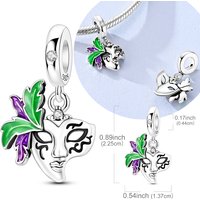 Original 925 Sterling Silver Bead Charm Masquerade Mask pendant Fit Original Bracelet Necklace For Women Men DIY Jewelry Gift