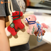 1 Piece 2026 Year Of The Horse Mascot Cartoon Plush Horse Pendant DIY Party Decoration Home Ornament
