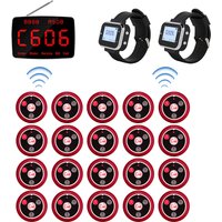 CATEL 1 Functional Display Monitor Receiver 2 Watch Receivers 20 Table Call Button Wireless Calling System for Restaurant, Hotel