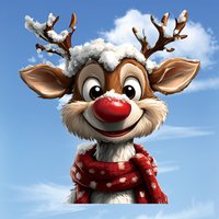 "Christmas Reindeer Sticker for Car, Truck, Laptop, Luggage, Holiday Decal, Xmas Decoration"