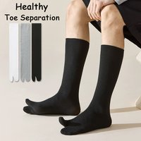 2/4Pairs Man Socks Comfortable Soft Fashion Tabi Toe Socks Summer Two Finger Socks Kimono Flip Flop Sandal Split Tabi Toe Sock
