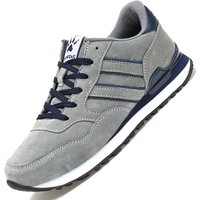 Lightweight Sneakers Men Suede Leather Classical Men Running Shoes Comfortable Outdoor Sport Shoes Breathable Flat Casual Shoes