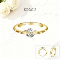 SDOOU Minimalist 1CT Round Moissanite Rings D VVS1 14K Gold Filled & GRA Certified Hypoallergenic Engagement Jewelry for Women