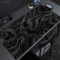 VIKAMA XXL Gaming Mouse Pad Large Desk Mat Non-Slip Mousepad Computer Keyboard Pad Lockedge Office Black White Strata Liquid