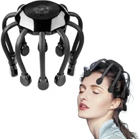 Silicone Electric head massager with 10 prongs 5 modes for scalp massage Relax the scalp to reduce stress and have a deep sleep