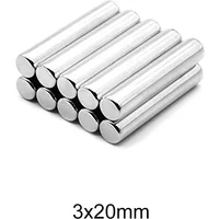 3x20mm Thick Round Powerful Magnet 3*20 Long Cylinder Strong Magnets For Fridge DIY Building Scientific Craft Education 3x20