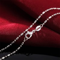 Charm 925 Sterling Silver 16-30 Inches Bamboo Chain Necklace For Women Men Fashion Wedding Party Favors Jewelry Accessories