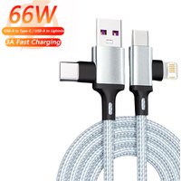 PD 2 in 1 USB A Cable Type C To Lightning Fast Charging Cable For iPhone 16 15 14 13 11Pro Max iPad Xiaomi Huawe Samsung
