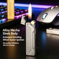 Advanced Mecha Style Flint Wheel Lighter Portable Metal butane gas lighters Open Flame smoking accessories Premium Men's Gift