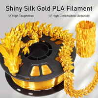 Silk Filament 1.75,Shiny Silk PLA Filament,3D Printer Filament,Dimensional Accuracy +/- 0.02mm,Silk Gold 250G