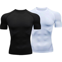 Men's T Shirt Shapewear Training Fitness Gym Jogging Running Sweatshirt Compression Shirts Tight Elastic Breathable Body Shaper