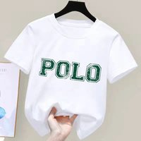 New Korean Style Cotton T-Shirt for Kids Casual Fashion Printed Top Round Neck Short Sleeve Pure Cotton Versatile S...