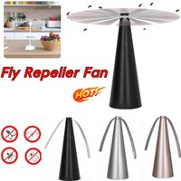Fly Bug Repeller 360° Rotation Fan-type Food Protector for Outdoors Indoors Kitchen Dining Table Meal Pest Drive Away Table Fan