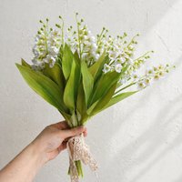 3 Branches Lily of The Valley Artificial Flowers Silk Flower Bridal Wedding Bouquet for Home Garden Party Floral Centerpieces