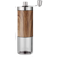 Coffee Bean Grinder Portable Wood Grain Stainless Steel Crank Hand Hand Coffee Grinder Kitchen Tool Grinder