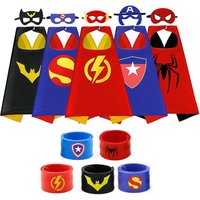 5 sets Cosplay Superhero Capes for Kids 3-10 years old Halloween Costume Cosplay Festival Party Supplies Favors boy Dress Up