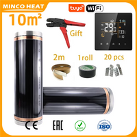 Minco Heat 220W/㎡ 10m² Infrared Underfloor Heating Film Kit with Temperature Controller for Home Heating Installation
