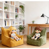 Lazy Sofa with Cloud Design for Kids, Nordic Bean Bag Chair, Comfy Reading Corner for Boys and Girls