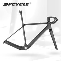 Spcycle G058 Carbon Gravel Bike Frame Max Tire 700x50C UDH Hanger T47 BB Gravel Bicycle Carbon Frameset With HB-068 Handlebar