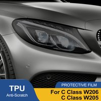 Car Headlight TPU PPF Protective Film For Mercedes Benz C Class W205 W206 2015-2025 Smoke Black Pre Cut Anti-Scratch Vinyl Film