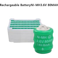 1-10PCS 3.6V 80mAh NI-MH Button Cell Ni MH Batteries With Pins Rechargeable Battery For Clock Memory Lawn Lamp