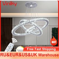 Crystal Luxury Pendant Lights for Living Room Remote Control Chandelier Lamp Bedroom Dining Room Smart Hanging Lighting Fixtures